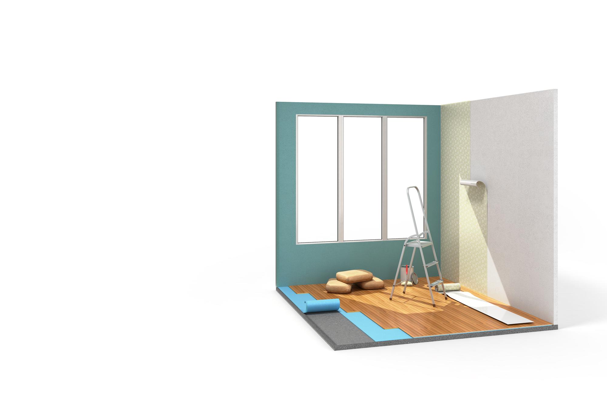 Studio renovat cu finisaje neutre